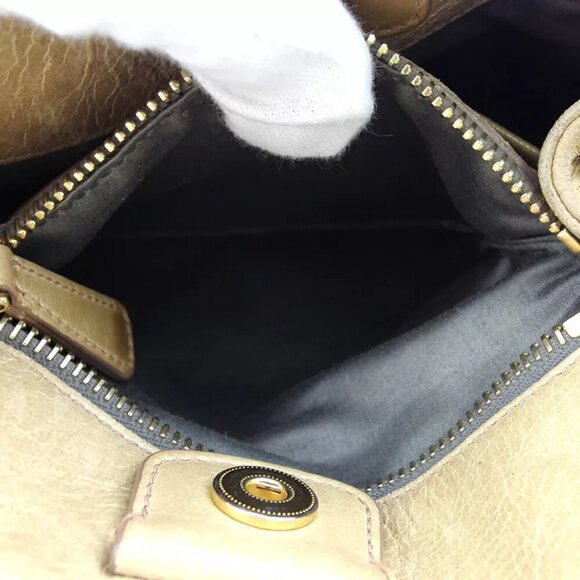 miu miu handbag ribbon beige leather Authentic USED B1221 - Picture 7 of 11